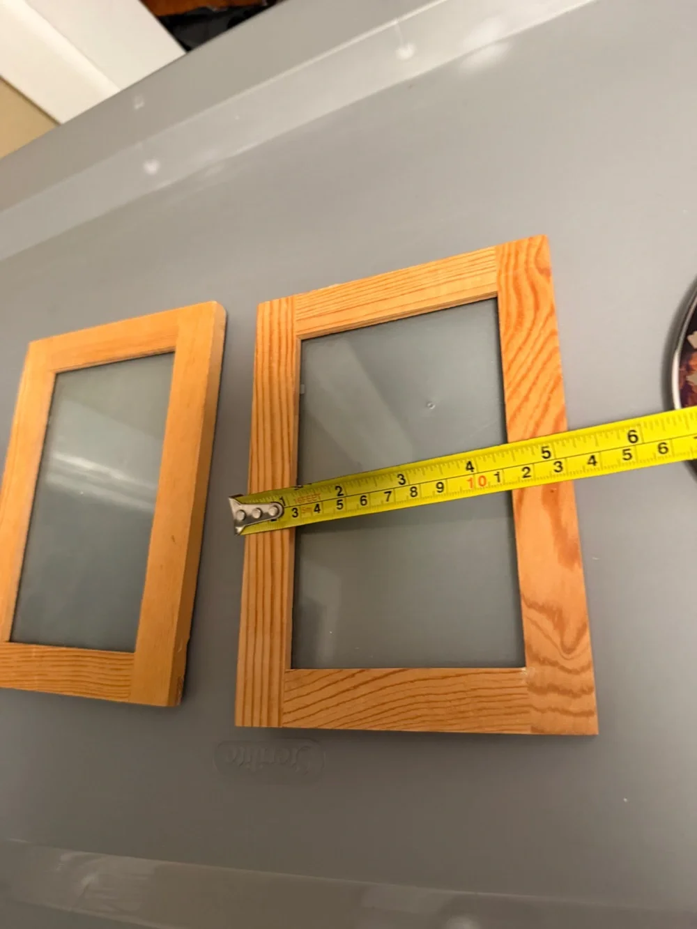 Vintage Set of 2 Simple Wooden Picture Frames in Natural Wood Tone
